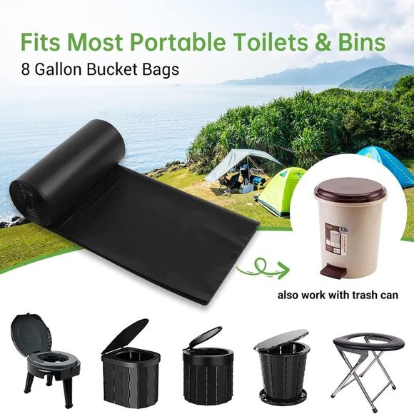 Portable Toilet Replacement Bags, 25 Count 8 Gallon 1.5 Mil Super Thickened Comp - Picture 6 of 7